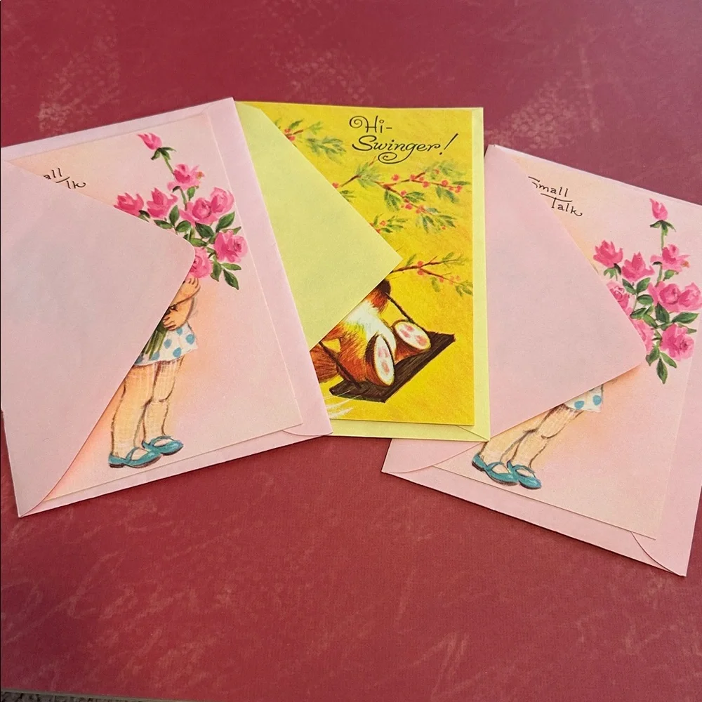 3 Cute Blank Sangamon Cards with Envelopes